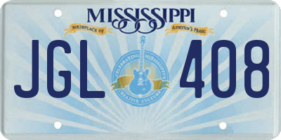 MS license plate JGL408