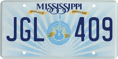 MS license plate JGL409