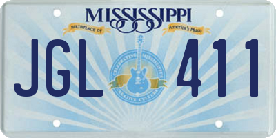 MS license plate JGL411