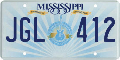 MS license plate JGL412