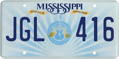 MS license plate JGL416