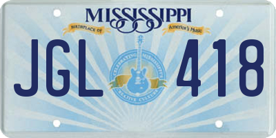 MS license plate JGL418