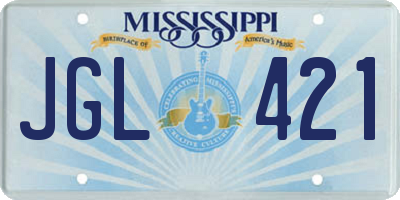 MS license plate JGL421