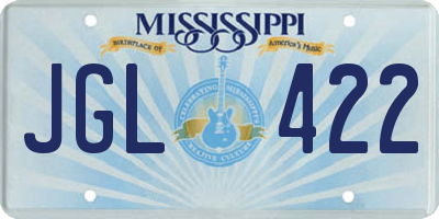MS license plate JGL422