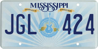 MS license plate JGL424