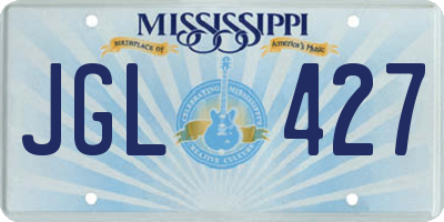 MS license plate JGL427