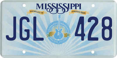 MS license plate JGL428