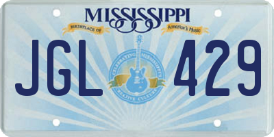 MS license plate JGL429