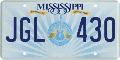 MS license plate JGL430