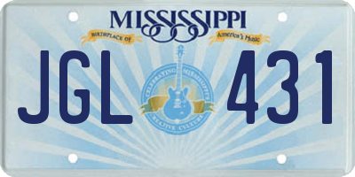 MS license plate JGL431
