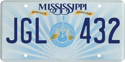 MS license plate JGL432