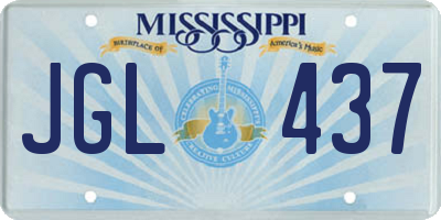 MS license plate JGL437