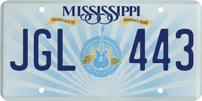MS license plate JGL443