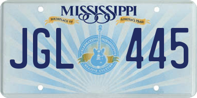 MS license plate JGL445