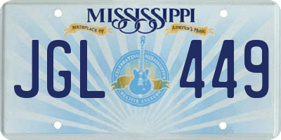MS license plate JGL449