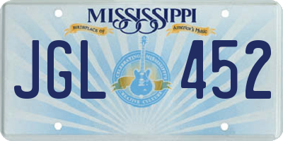 MS license plate JGL452
