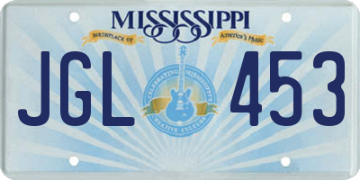 MS license plate JGL453