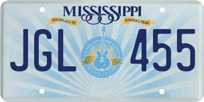 MS license plate JGL455