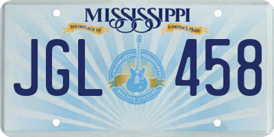 MS license plate JGL458