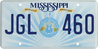 MS license plate JGL460