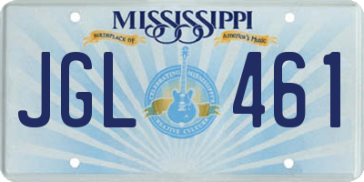 MS license plate JGL461