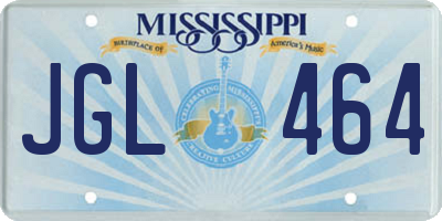 MS license plate JGL464