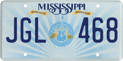 MS license plate JGL468