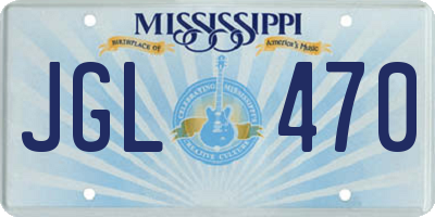 MS license plate JGL470