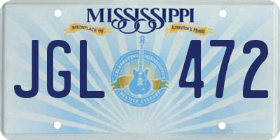 MS license plate JGL472