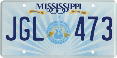MS license plate JGL473