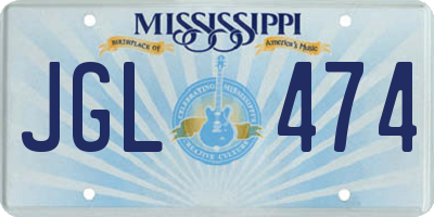 MS license plate JGL474
