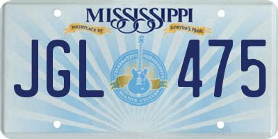 MS license plate JGL475