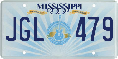 MS license plate JGL479