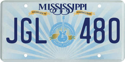 MS license plate JGL480