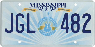 MS license plate JGL482