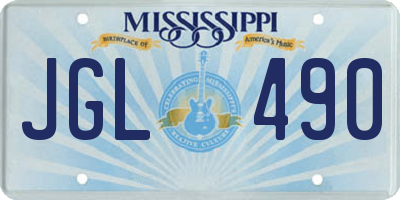 MS license plate JGL490