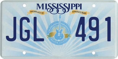 MS license plate JGL491