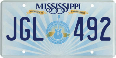 MS license plate JGL492