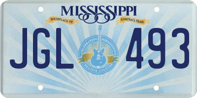 MS license plate JGL493