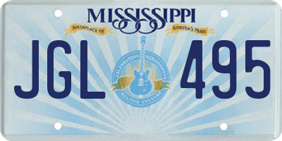 MS license plate JGL495