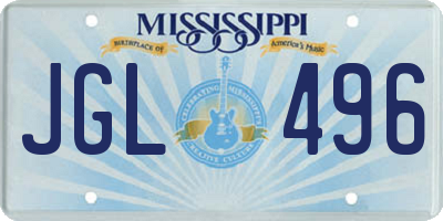 MS license plate JGL496