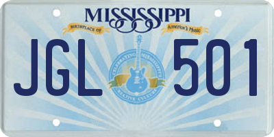 MS license plate JGL501