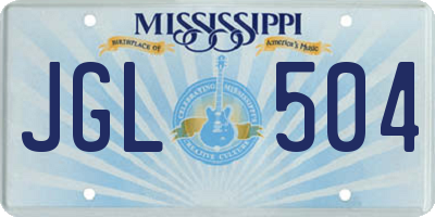 MS license plate JGL504