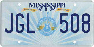 MS license plate JGL508
