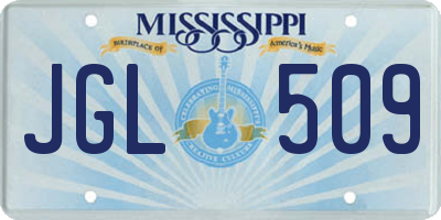 MS license plate JGL509