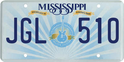 MS license plate JGL510