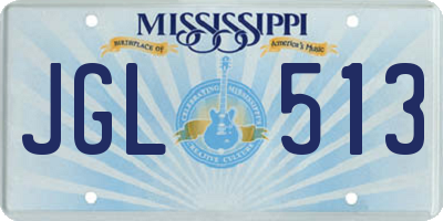 MS license plate JGL513