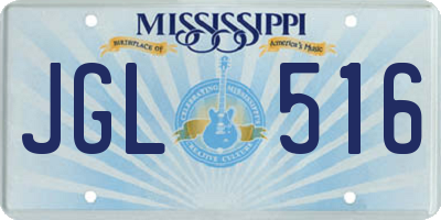 MS license plate JGL516