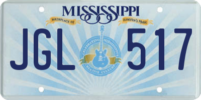 MS license plate JGL517