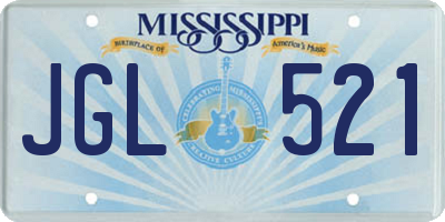 MS license plate JGL521
